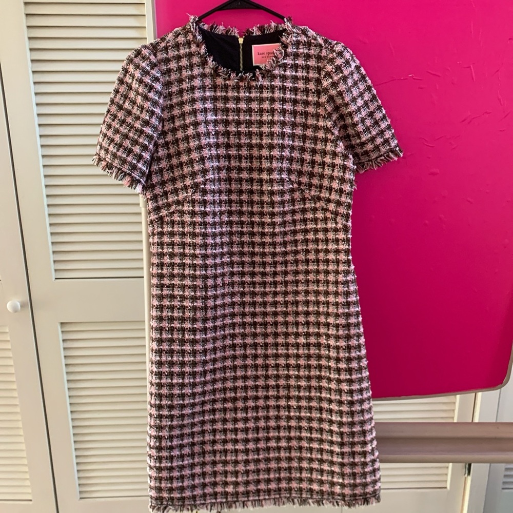 Kate Spade Pink and Black Tweed Mini Dress